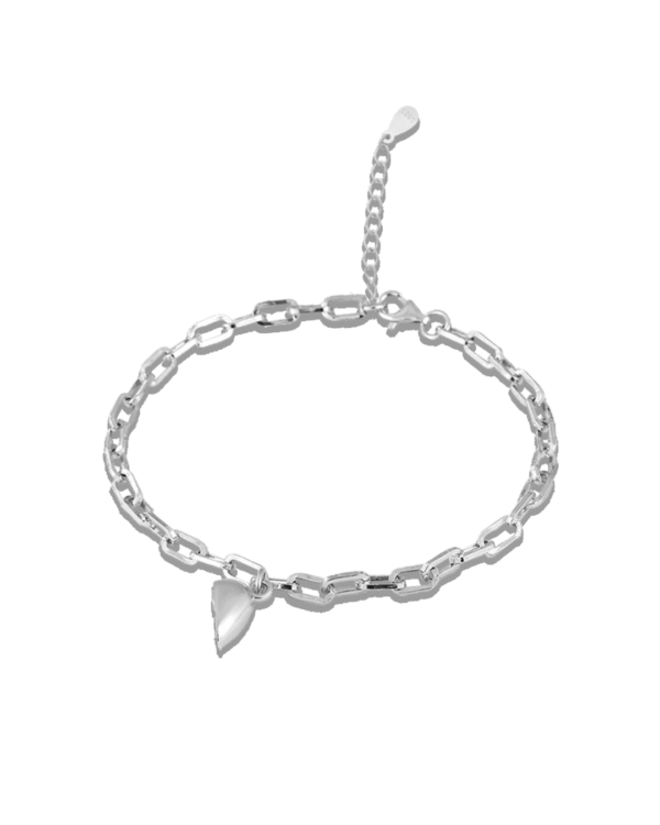 Silver Silver Heart Chain Embrace Bracelet - Image 2