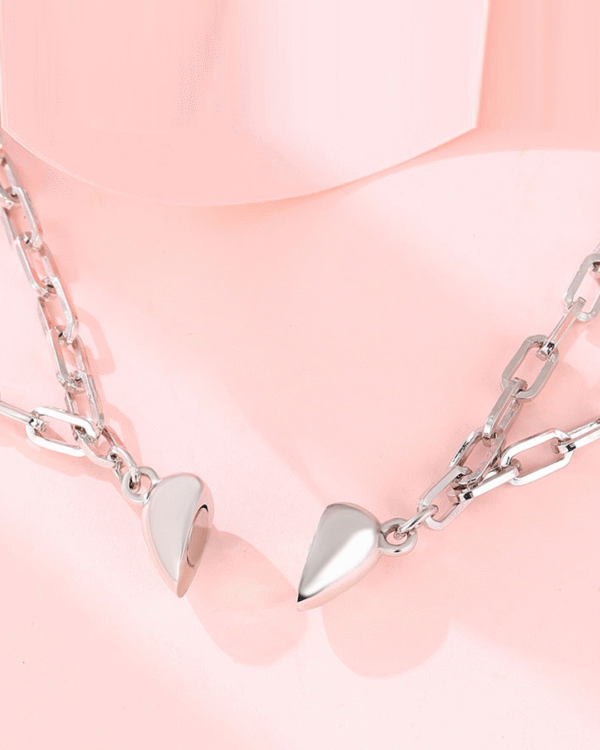 Silver Silver Heart Chain Embrace Bracelet - Image 5