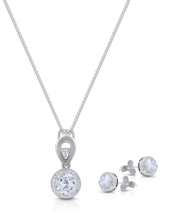 Silver Timeless Solitaire Chain Set