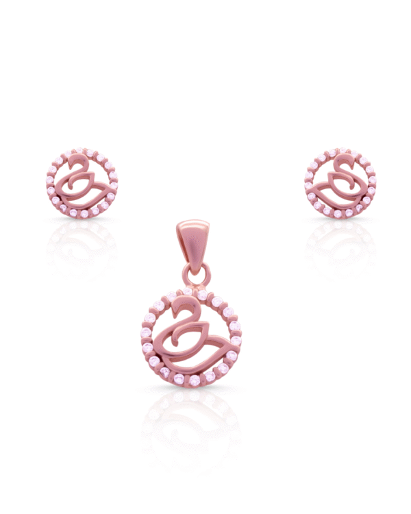 Silver Graceful Swan Pendant Set