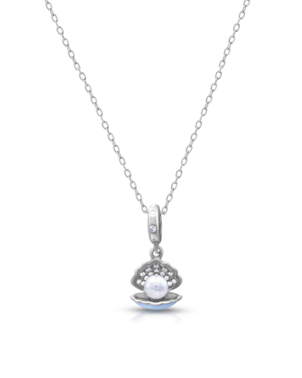 Silver Ocean Pearl Pendant Necklace