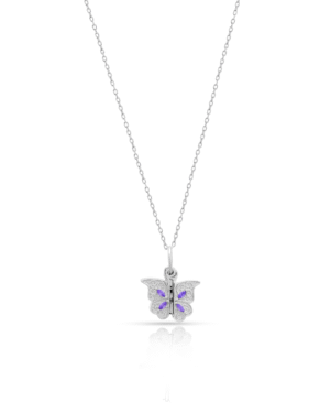 Silver Secret Message Butterfly Pendant Necklace