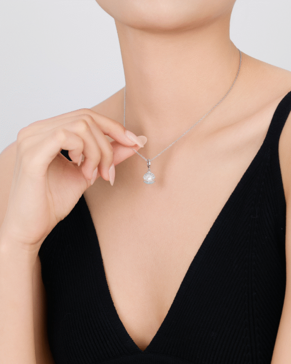 Silver Ocean Pearl Pendant Necklace - Image 2