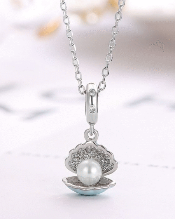 Silver Ocean Pearl Pendant Necklace - Image 3