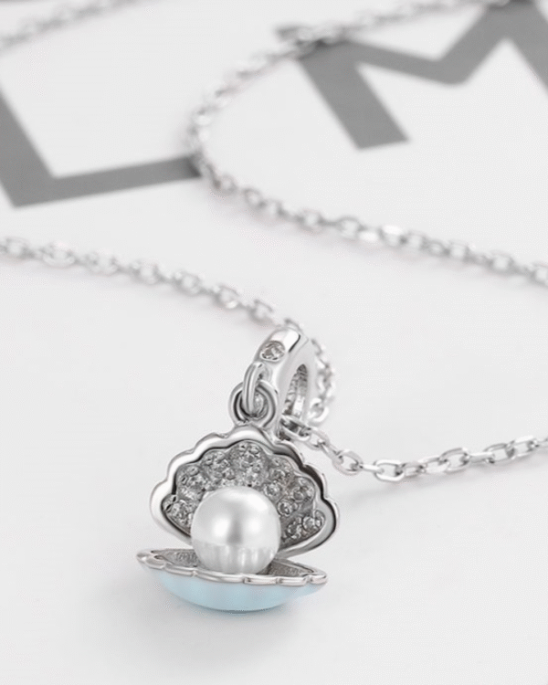 Silver Ocean Pearl Pendant Necklace - Image 4