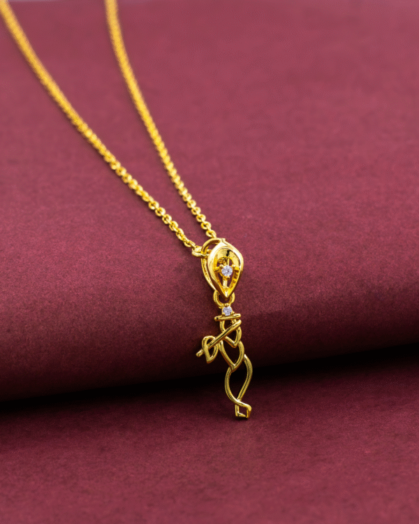 Silver Melodic Grace Pendant Necklace (Golden) - Image 3