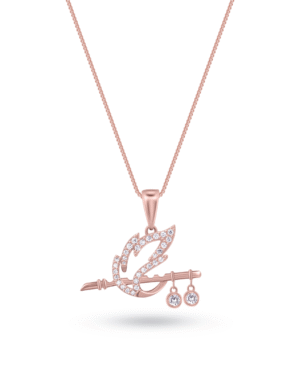 Silver Divine Grace Rose Gold Pendant Necklace