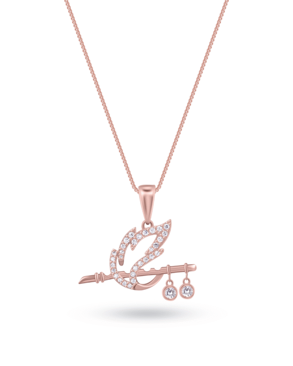 Silver Divine Grace Rose Gold Pendant Necklace