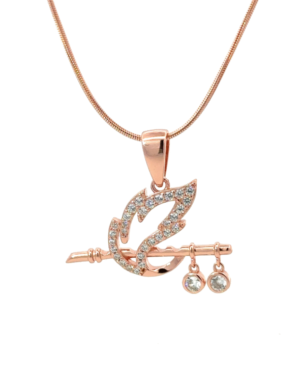 Silver Divine Grace Rose Gold Pendant Necklace - Image 2