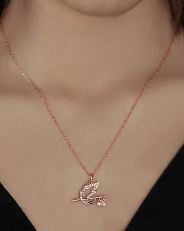 Silver Divine Grace Rose Gold Pendant Necklace - Image 3