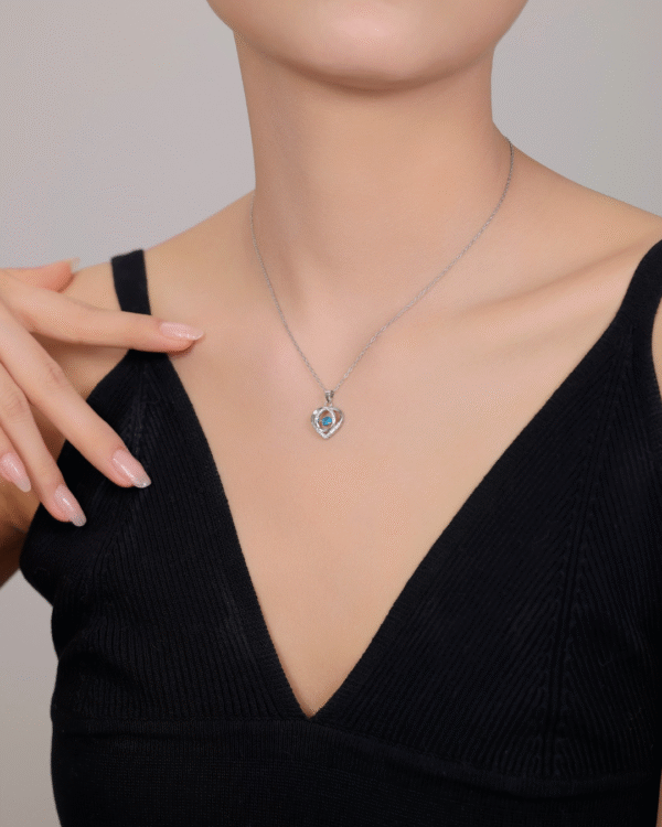 Silver Heartfelt Spark Pendant Necklace - Image 2