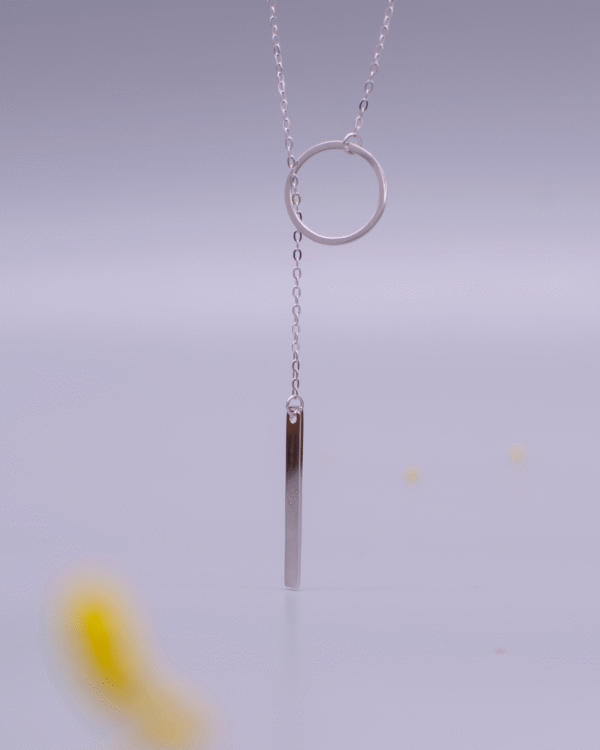 Silver Minimalist Elegance Pendant Necklace - Image 3