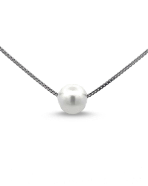 Silver Lustrous Pearl Elegance Pendant Chain