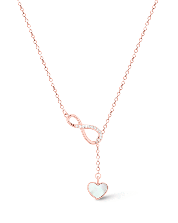 Silver Infinity Heart Romance Pendant Necklace
