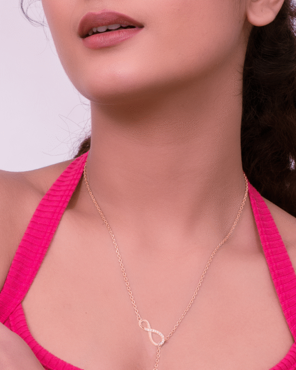 Silver Infinity Heart Romance Pendant Necklace - Image 2