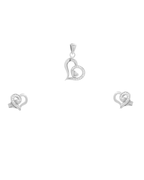 Silver Eternal Embrace Pendant Set