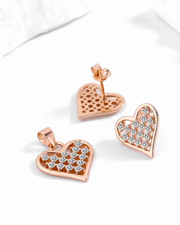 Silver Gleaming Heart Pendant Set - Image 3